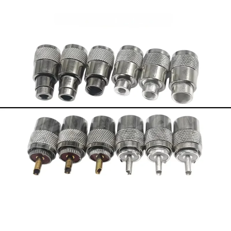UHF/M/SL16-J-3/5/7 Radio Frequency Connector Copper Silver Plated RG58/SYV50 Compatible Walkie Talkie Feeder Head
