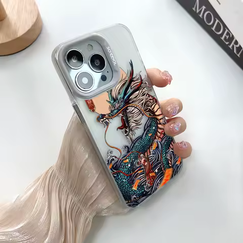 Dragon Phoenix Peace Phone Case For Infinix NOTE 30 40 SMART SPARK 6 7 8 9 10 CAMON 20 30C ITEL S23 P36 A48 Plating Hard Case