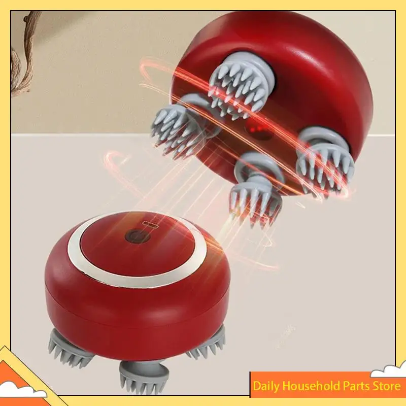 【تخفيضات كبيرة】مدلك رأس من السيليكون الناعم، سرعة قابلة للتعديل لتدليك فروة الرأس، ضوء أحمر للعناية بالشعر لوظيفة العجن