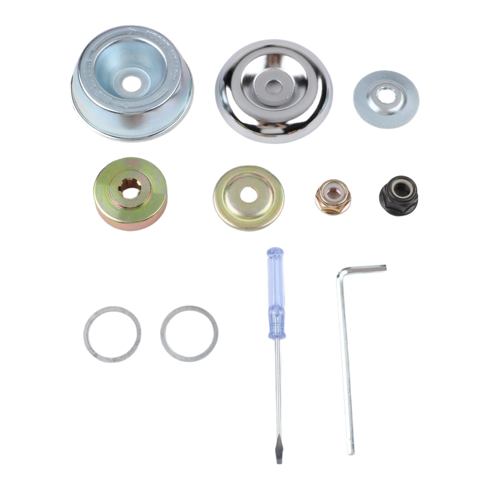 Metal Brush Cutter Adapter Kit for Lawn Care Includes Five Piece Working Head and Pressure Plates for Protection