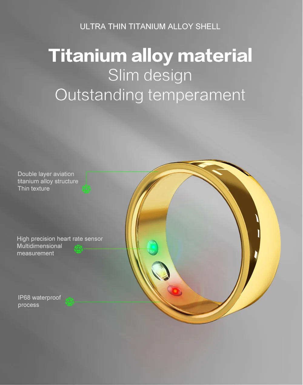 Anello intelligente multifunzionale Localizzatore fitness intelligente Monitor sanitario Controllo app Nuovo anello intelligente per uomo donna