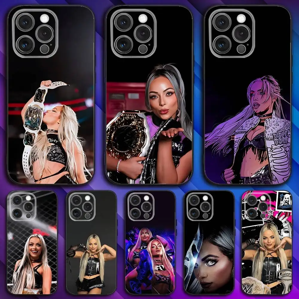 

L-Liv Wrestler M-Morgan Phone Case For iPhone 16,15,14,13,12,11,Pro,Max,Plus,X,XS,SE4,E,Mini,Soft Black Case