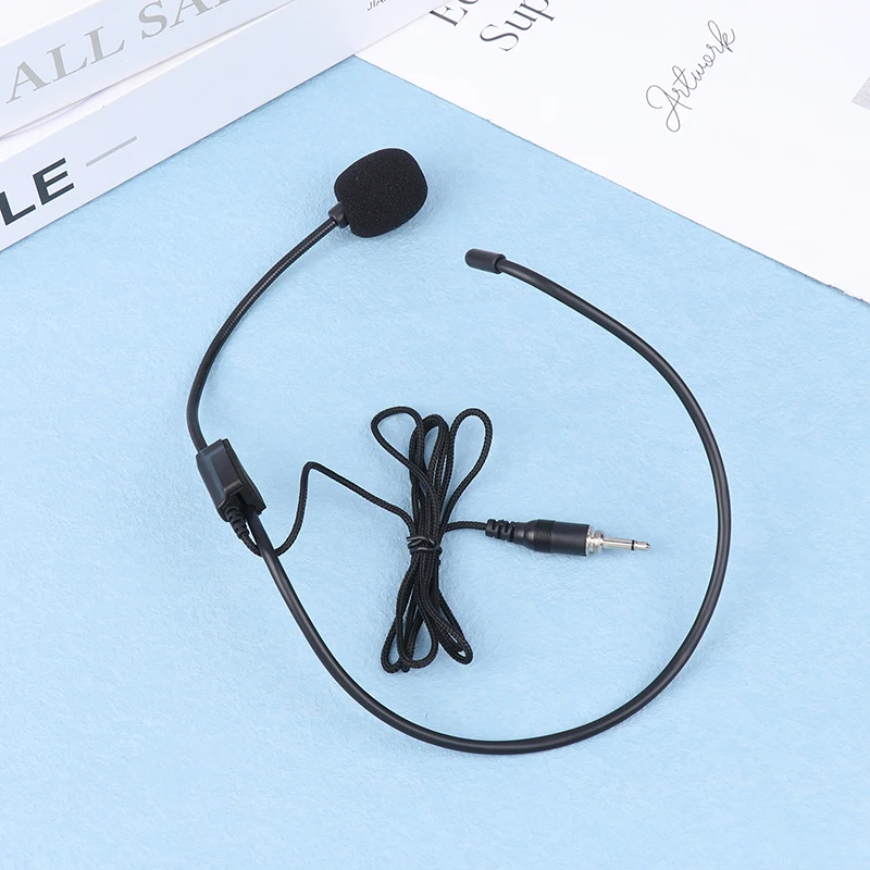 1PC Portable Screw Thread Head-mounted Headset Microphone Wired 3.5mm Plug Speech Headset Mic For Teaching Meeting Bee Ear Mic