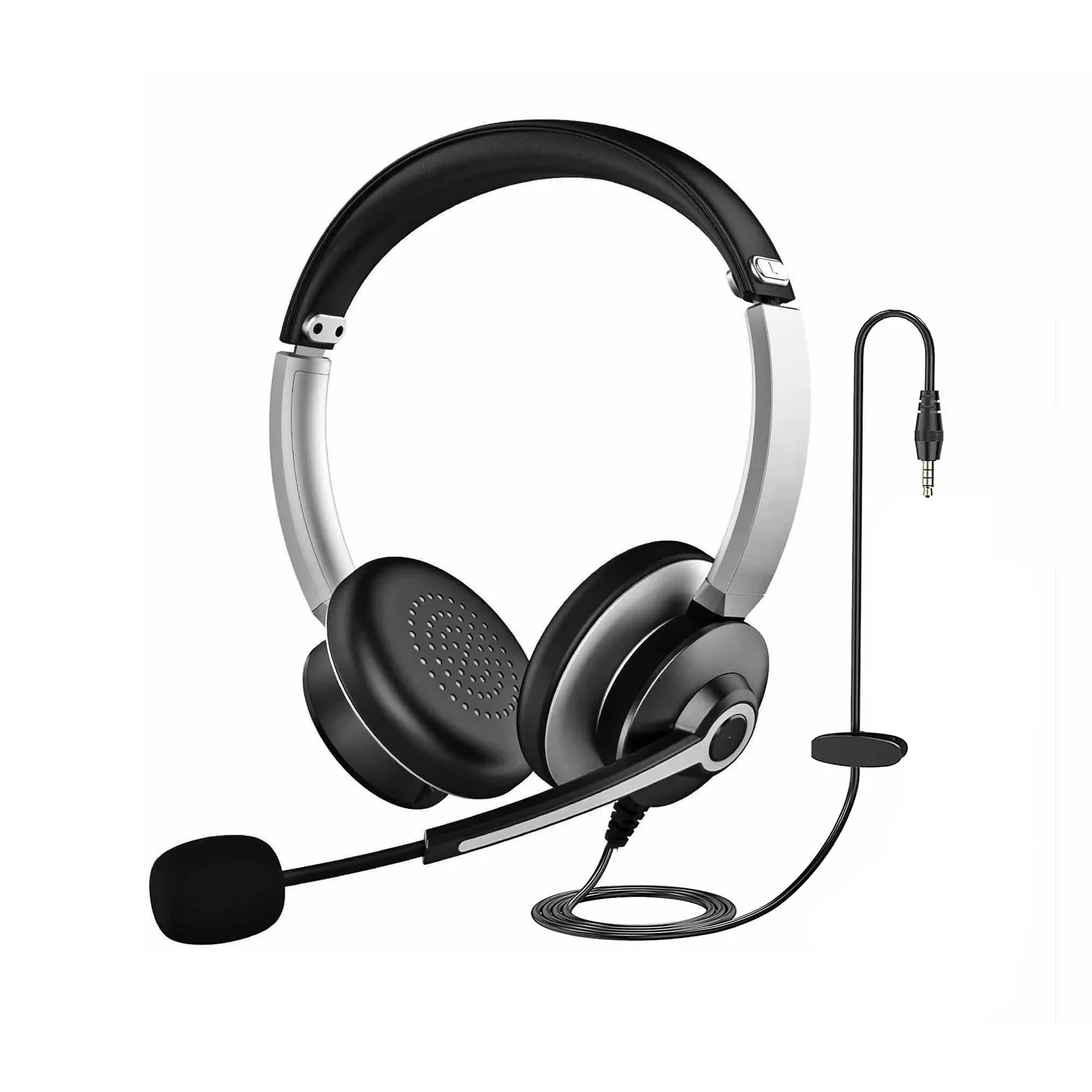 3.5Mm Wired Computer Headset ENC Noise Cancelling Phone Headset Call Center Headset with Microphone Android Windows Skype