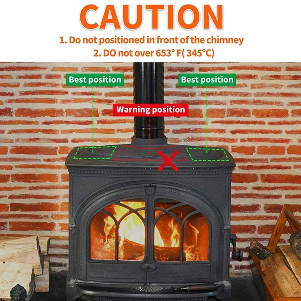 Heating Fan Fireplace Fan Parts Replacement Thermal Power Accessories Air Heater Aluminum Alloy Fireplace Heater