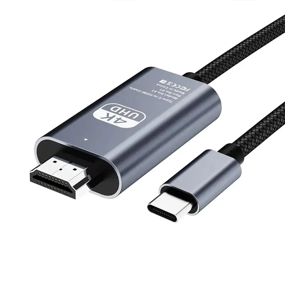 Adaptador de Cable USB C a HDMI 2,0, calidad de imagen Ultra clara 4K, compatible con resolución de 3840x2160, adaptador de Cable tipo c a HDMI