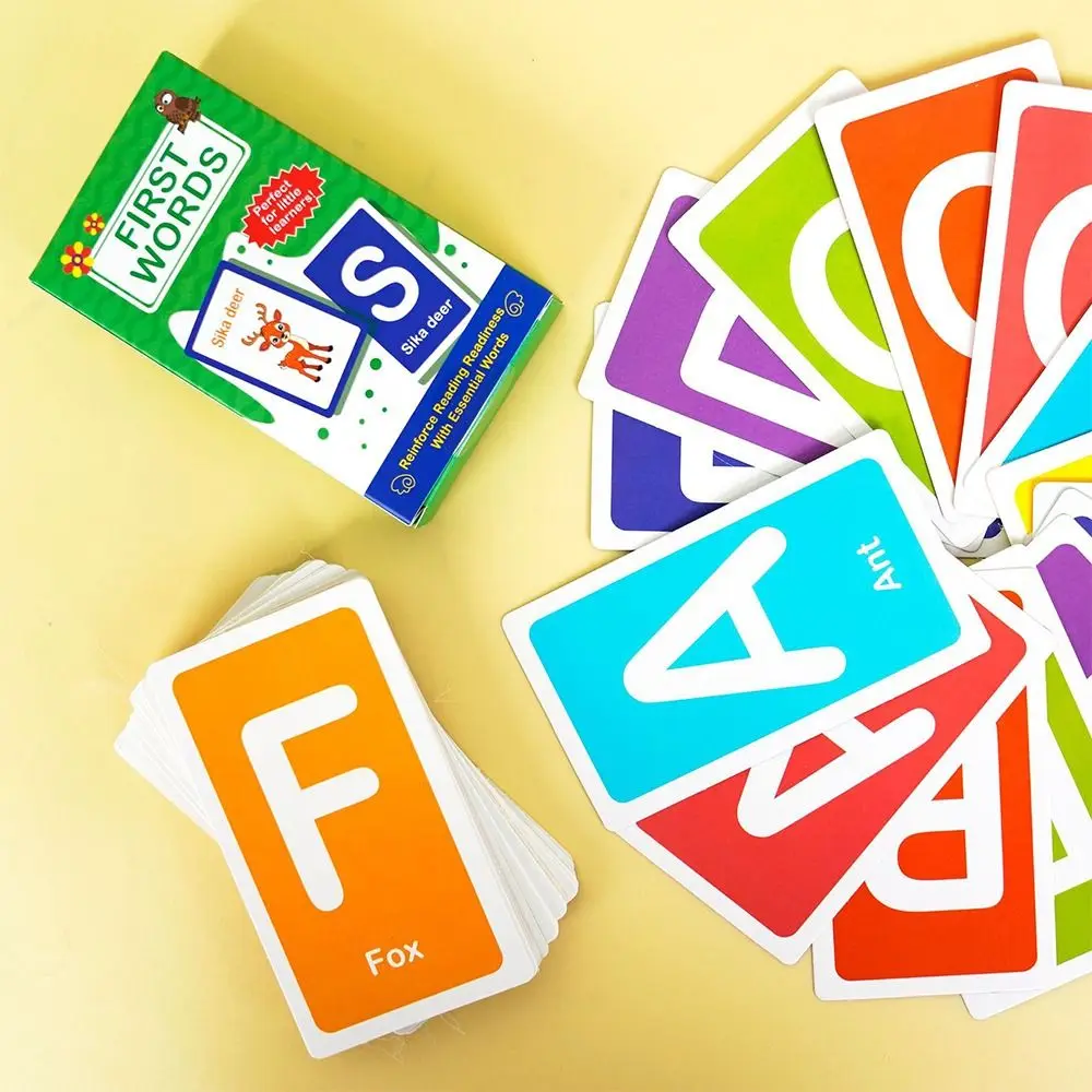 Creative Cartoon Early Education Flashcards First Words Color Shape Learning Cards Number Multicolor Recognition Card Toys
