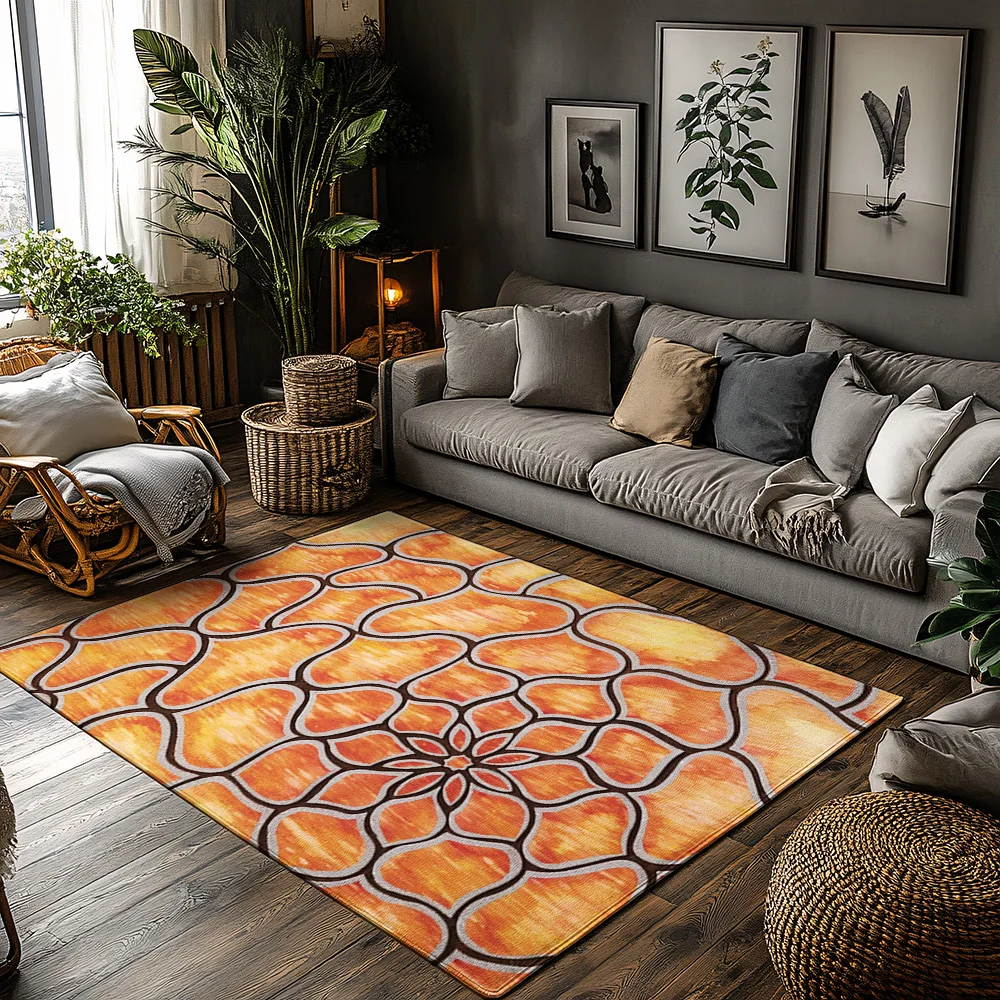 Boho Chic Area Rug Non Slip Modern Abstract Geometric Carpet Living Room Bedroom Floor Mat Home Decor Soft Cozy Rugs
