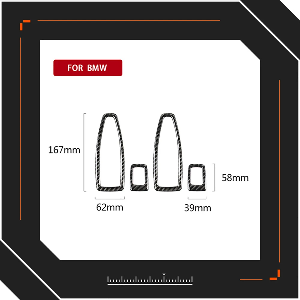 For BMW 3 Series F30 F34 F20 F21 3gt E90 2013-2019 Carbon Fiber Car Window Up Lifting Button Decorative Sticker Auto Accessories view 2