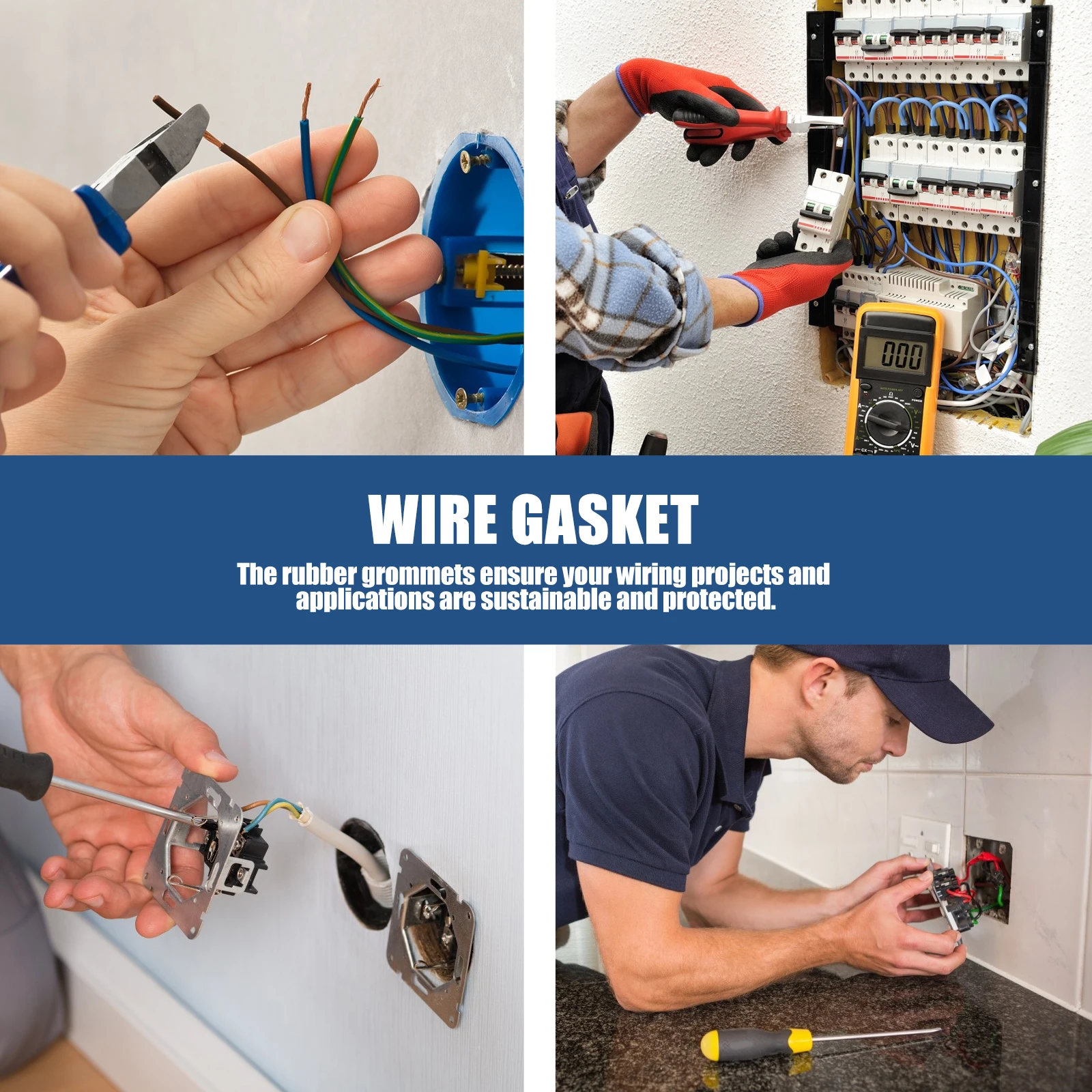 

1Set Rubber Grommets Synthetic Firewall Hole Plugs Black No Peculiar Smell Flame Retardant Wire Protection Durable Long Time Use