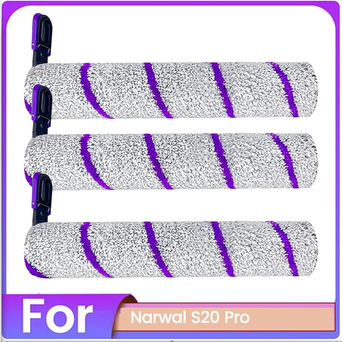 

Retails 3PCS Microfiber Brush Roller Replace for Narwal S20 Pro Vacuum Cleaner Spare Parts