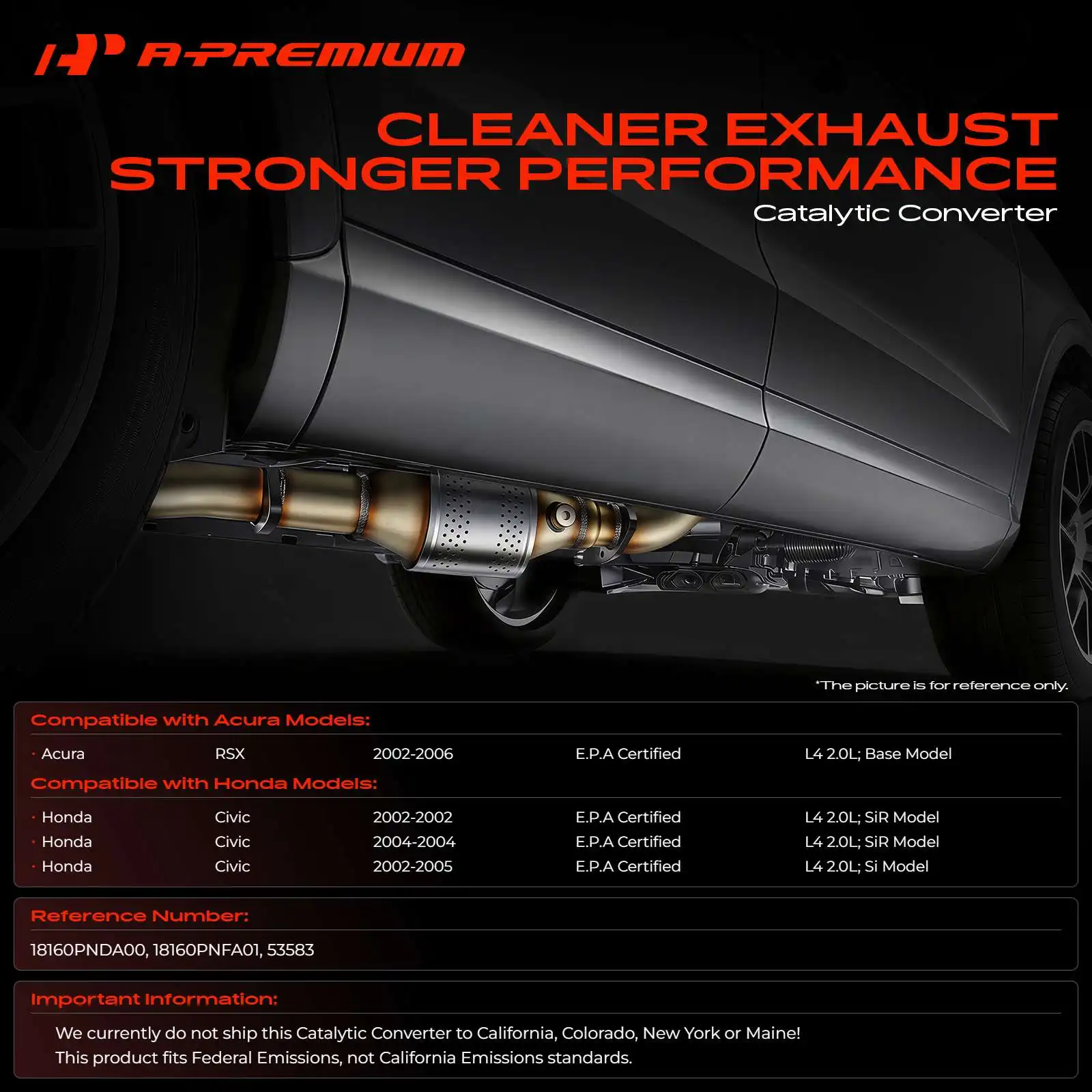 A-Premium Catalytic Converter for Honda Civic 2002-2005 Acura RSX 2002-2006