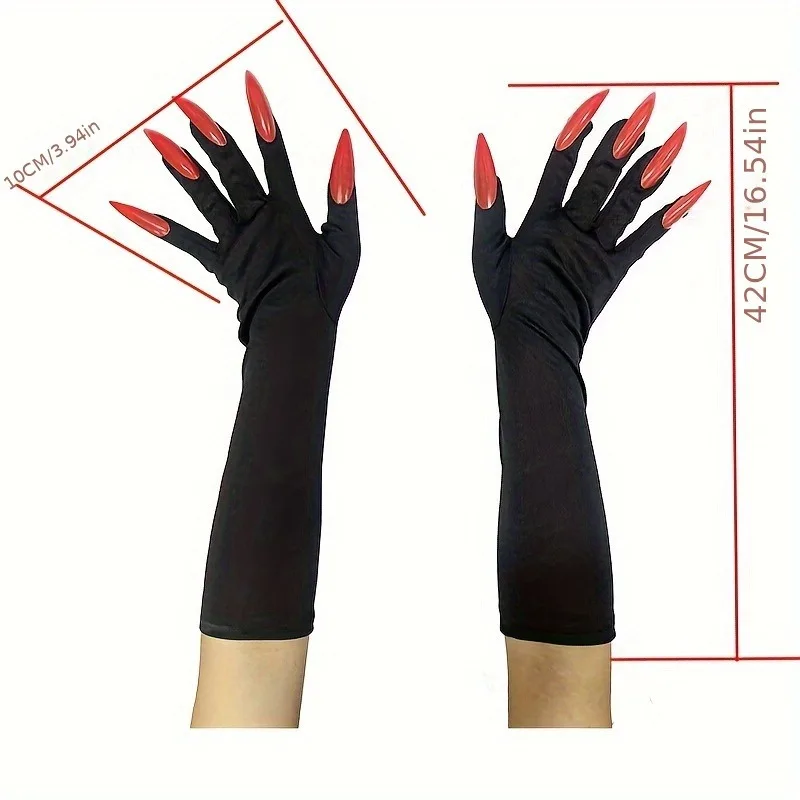 Halloween grappige klauwhandschoenen - horror lange nagelontwerp, geschikt voor rollenspel, feestjurken en thrillerprestaties
