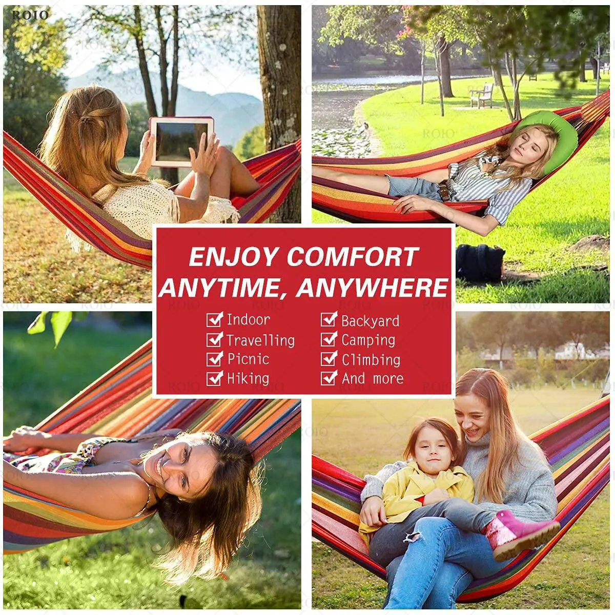 Thick Canvas Camping Hammock 5