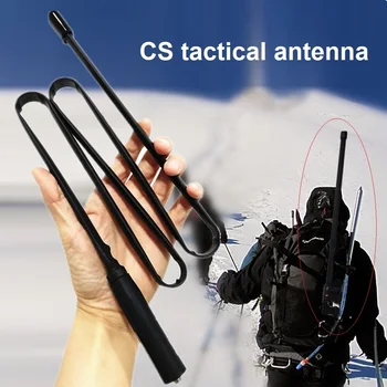CS Antena Tática para Baofeng Walkie Talkie, Long Range, 10km, UV-5R, UV-82, UV-6R, Transceptor de Rádio Ham, SMA-F, Antena Dobrável