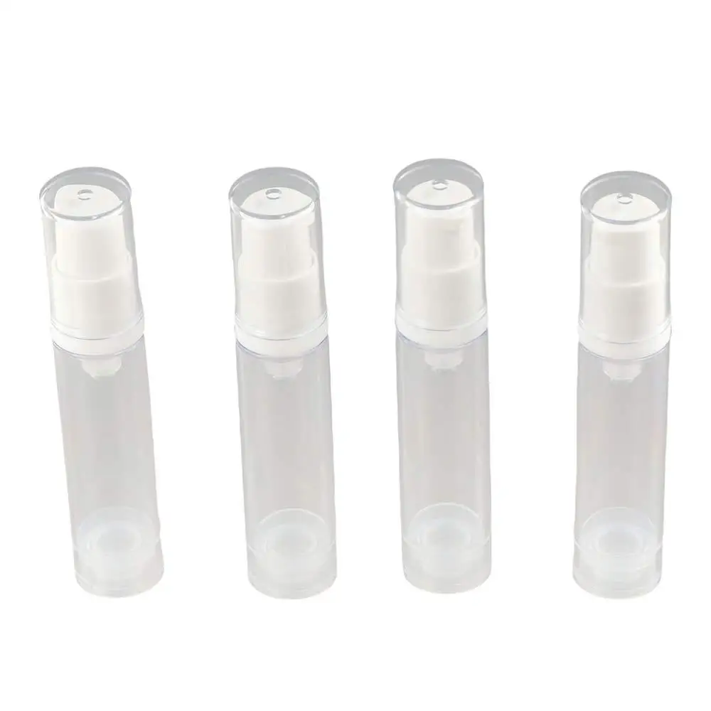 3/4Pcs Refillable Travel Refillable Bottle Set Empty Clear Vacuum Press Pump Bottles Labels Airless Lotion Pump Bottles