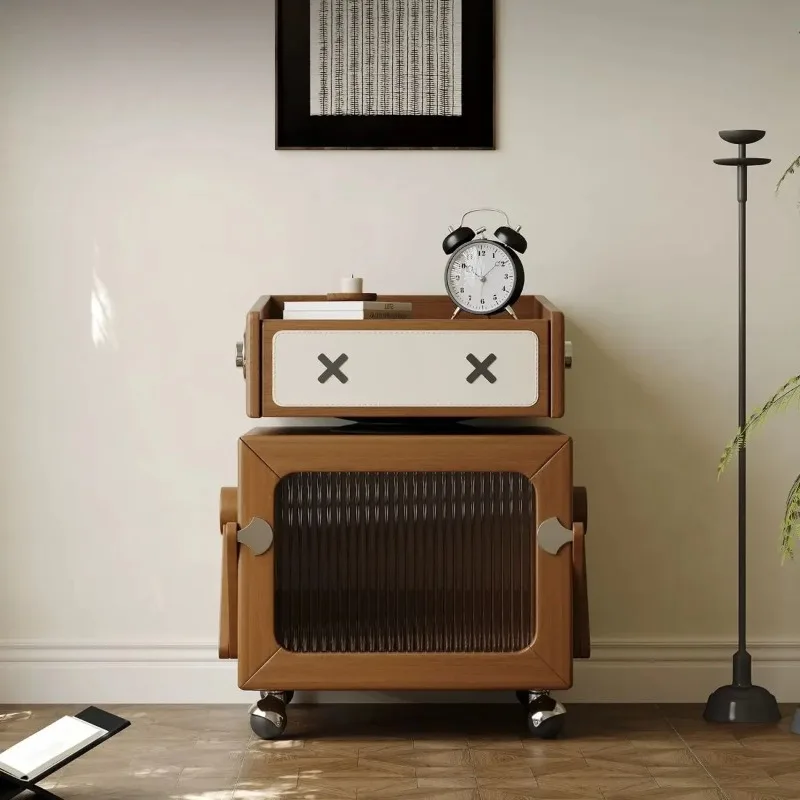 

Medieval style solid wood edge cabinets removable living room home designer bedroom creative storage bedside table