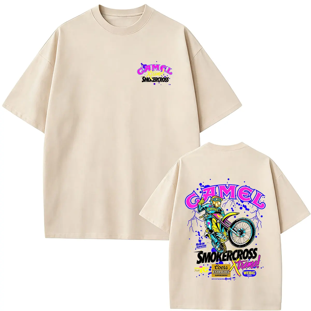 Camel Motocycle Graphic T-shirt Men Women Fashion Classic Oversized Streetwear Men's Casual High Quality Soft Cotton T Shirts