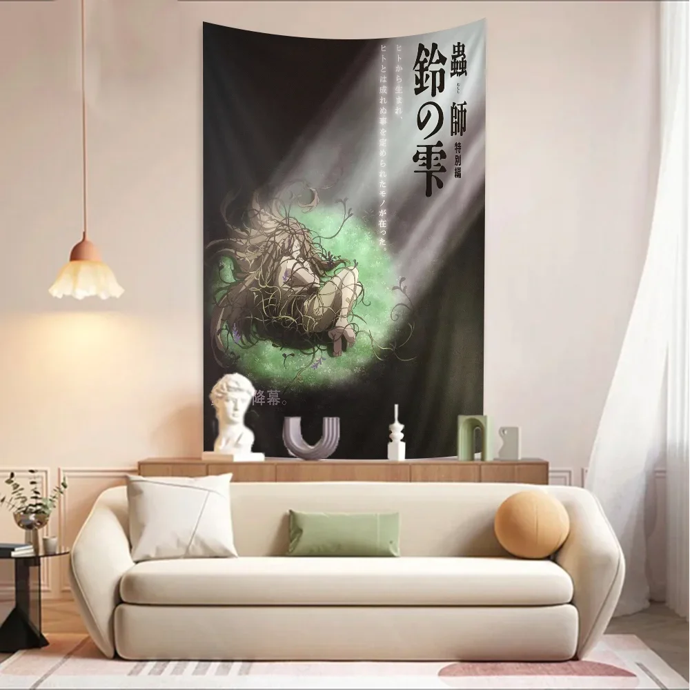 Anime Mushishi Colorful Tapestry Wall Hanging Bohemian Wall Tapestries Mandala Wall Art Decor view 4