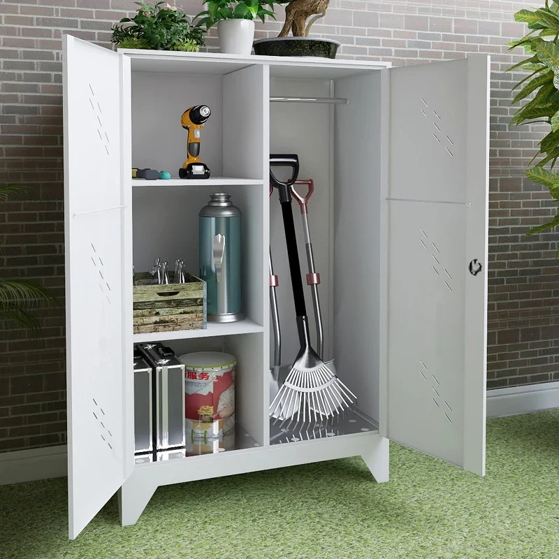 

Household Balcony Cleaning Cabinet Locker Storage Stainless Steel Classroom Sanitary Mop Cabinet Garage