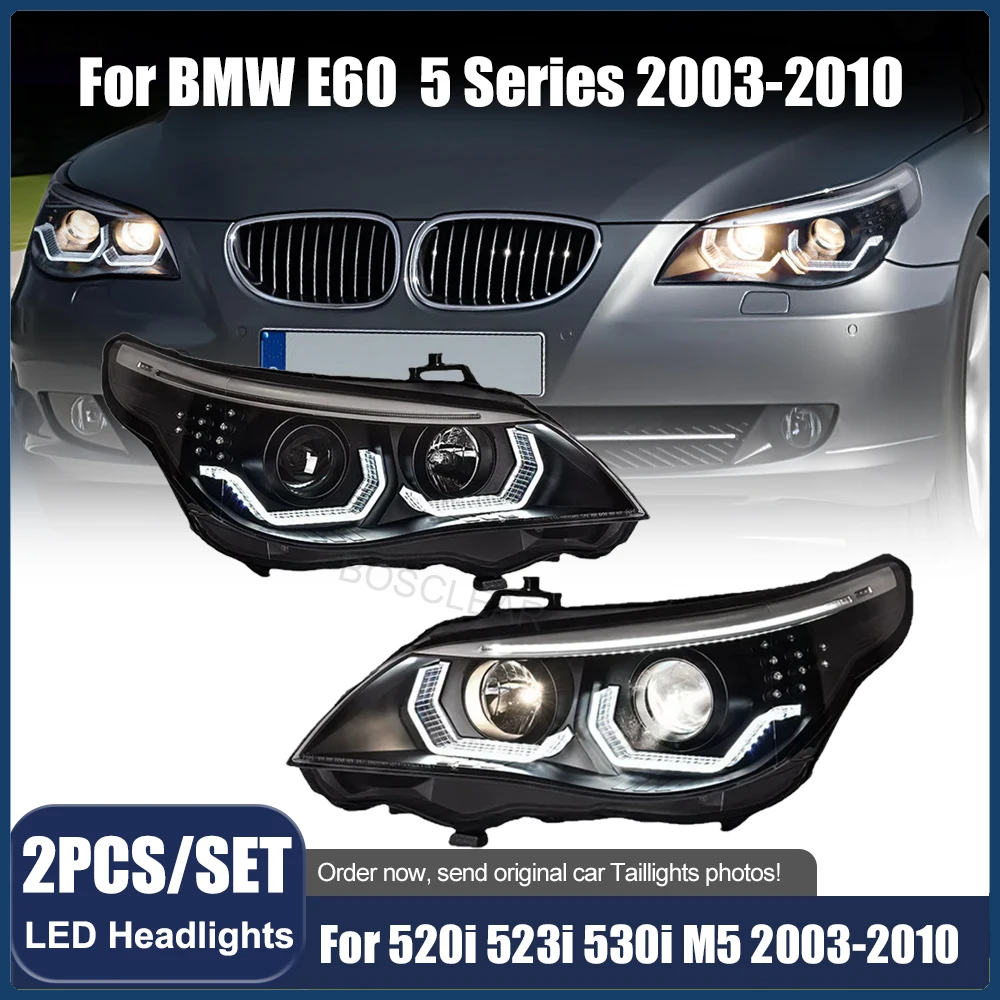 

Автомобильная фара для BMW 5 серии E60 E61 523i 525i 530i 2003-2010, модифицированные фары в сборе, автоматические фары, автофры