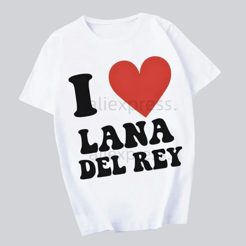 

Lana Del Rey Cherry Y2k Ldr T Shirts print O-Neck Short Sleeve Regular Mens Heigh Quality Men Hip-Hop t Shirt