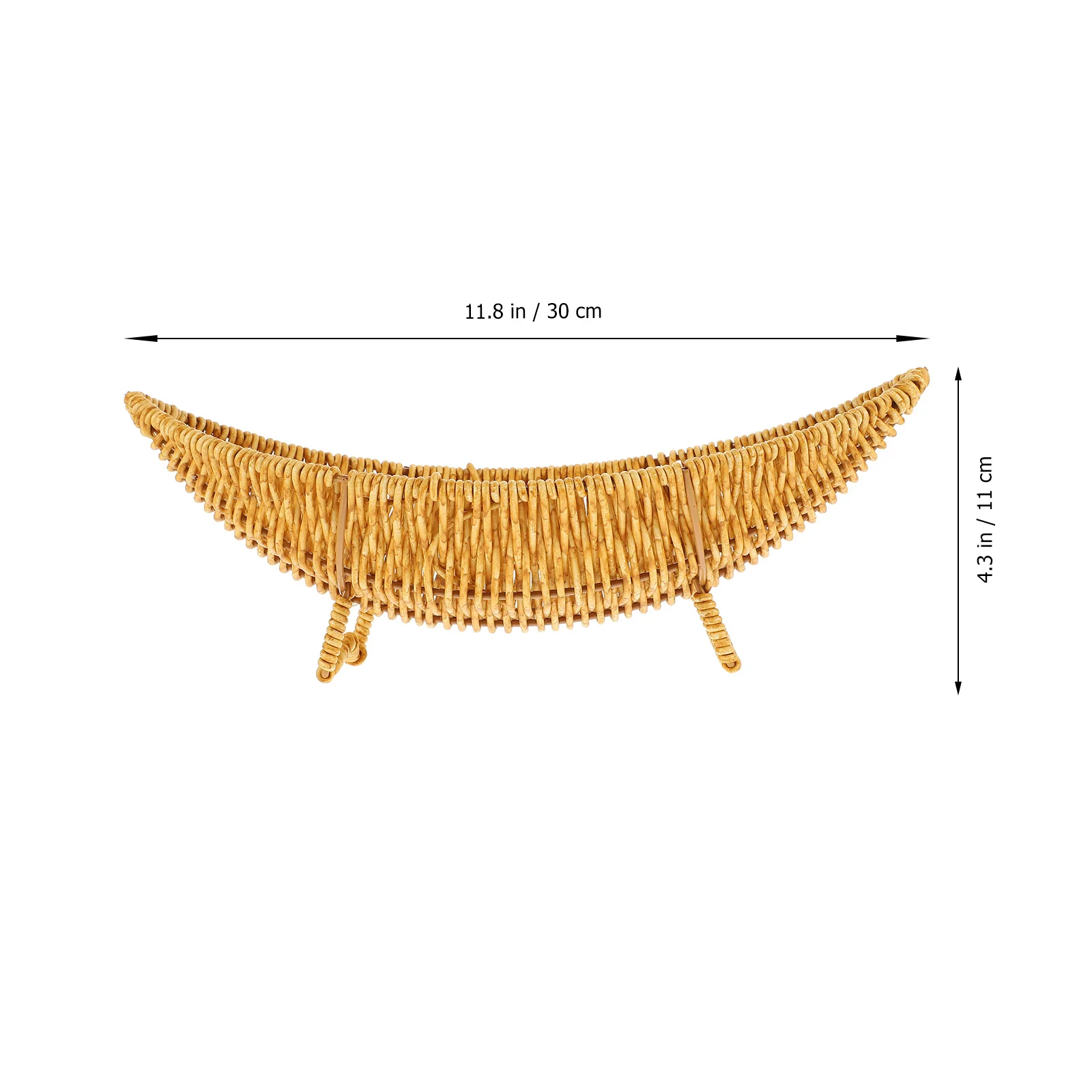 

1pc Fruit Basket Decorative Imitation Rattan Storage Holder Kitchen Countertop Dried Fruits Snacks Bread Dessert Organizer