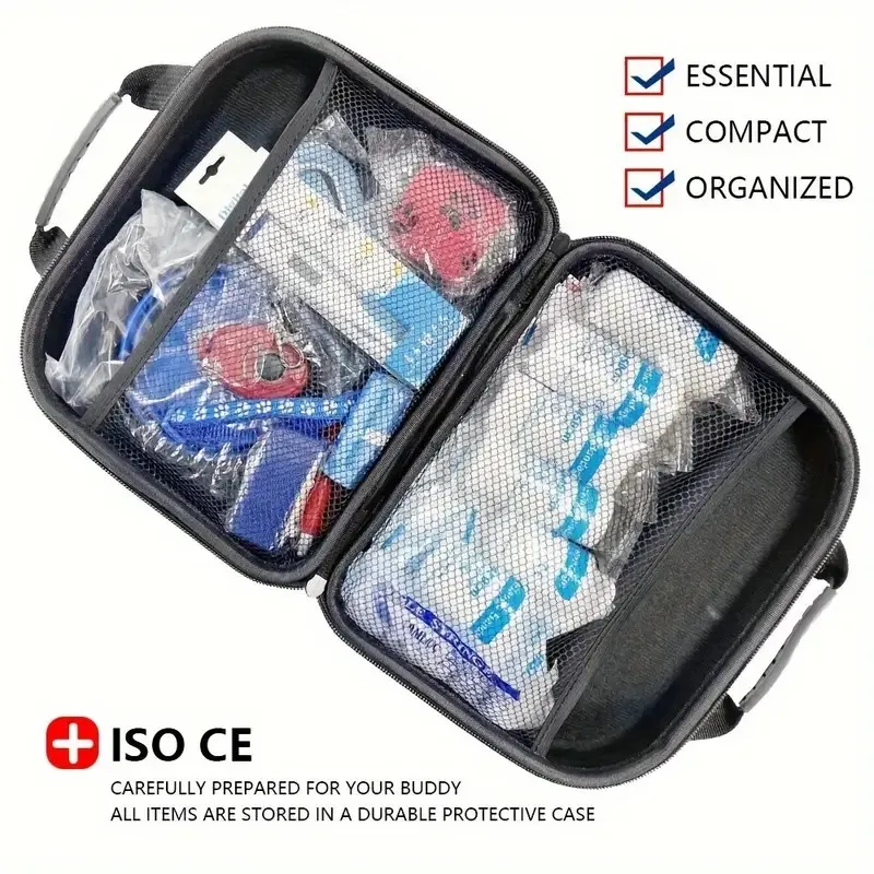 61pcs/set Portable EVA Waterproof Emergency Kit, Outdoor Travel Camping Emergency Kit Bag