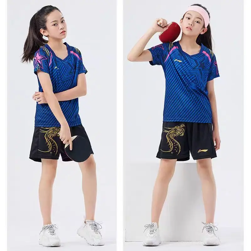 T-shirt da ping pong personalizzata da uomo e da donna ad asciugatura rapida t-shirt da badminton traspirante con scollo a v personalizzata per la pelle