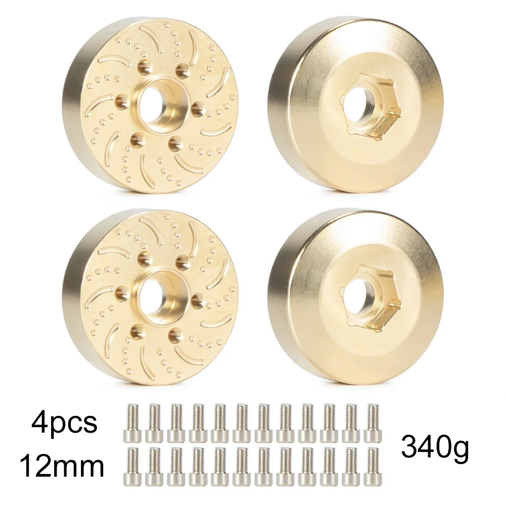 6MM 9MM 12MM 15MM 18,5MM 22MM Messing Radnabe Sechskantadapter Bremsscheibengewichte für 1,9 2,2 Beadlock-Räder SCX10 TRX4 Capra Wraith