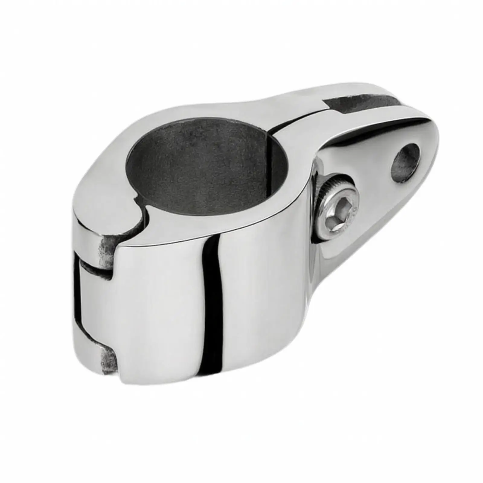 Marine Grade 316 Stainless Steel Tube Clamp Openable Pipe Mount with Fastening Pin for Boat Yacht RV Awning Frame Securing