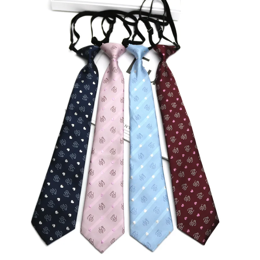 New Academic Style JK Tie Female Lazy Tie Japanese Style College Style Wine Red Blue Pink Stripe Decorative Clothing Accessories