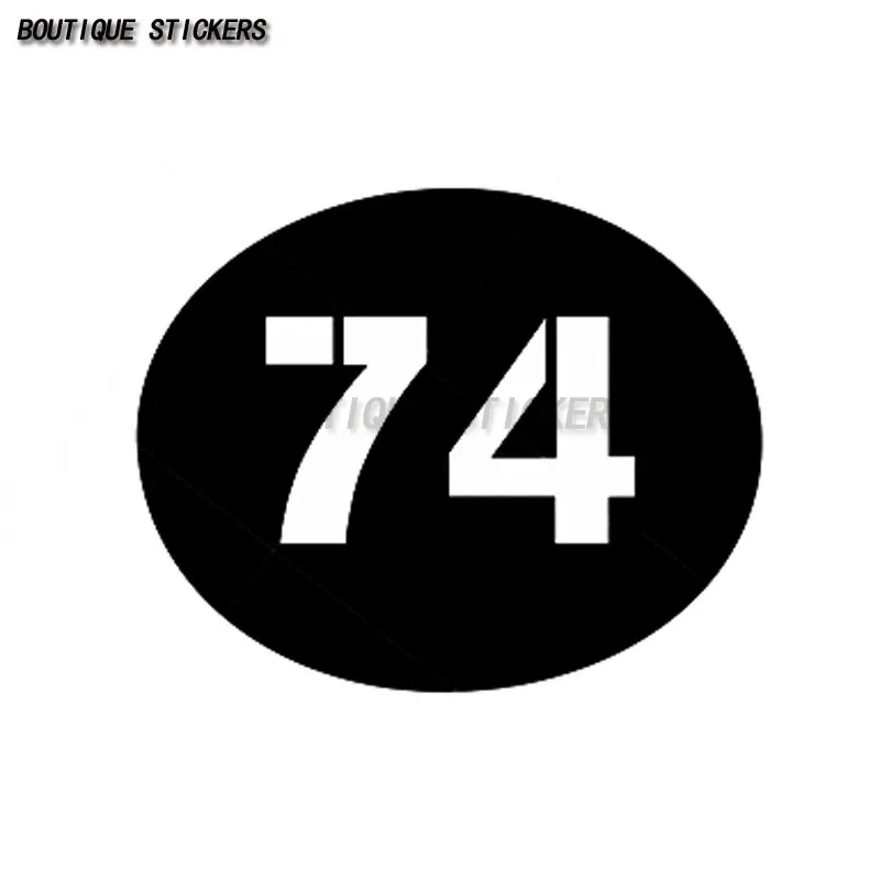 Car motorcycle racing number 74 Car sticker waterproof polyethylene sticker suitable for various racing off-road vehicles