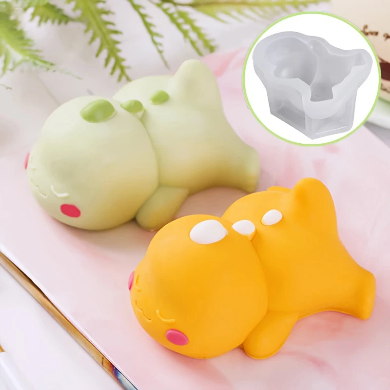 Lying Dragon Kitty Milk Pudding Silicone Mold Custard Mold Cute Cartoon Jelly Cake Cake Mold Cake Decoration Baking Bakery Tool