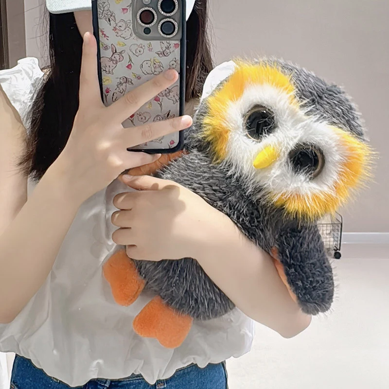 Cute Big Eye Owl Plush Toys Cartoon Soft Stuffed Animals Fluffly Birds Doll Baby Sleeping Pillow for Kids Girls Xmas Gifts Decor