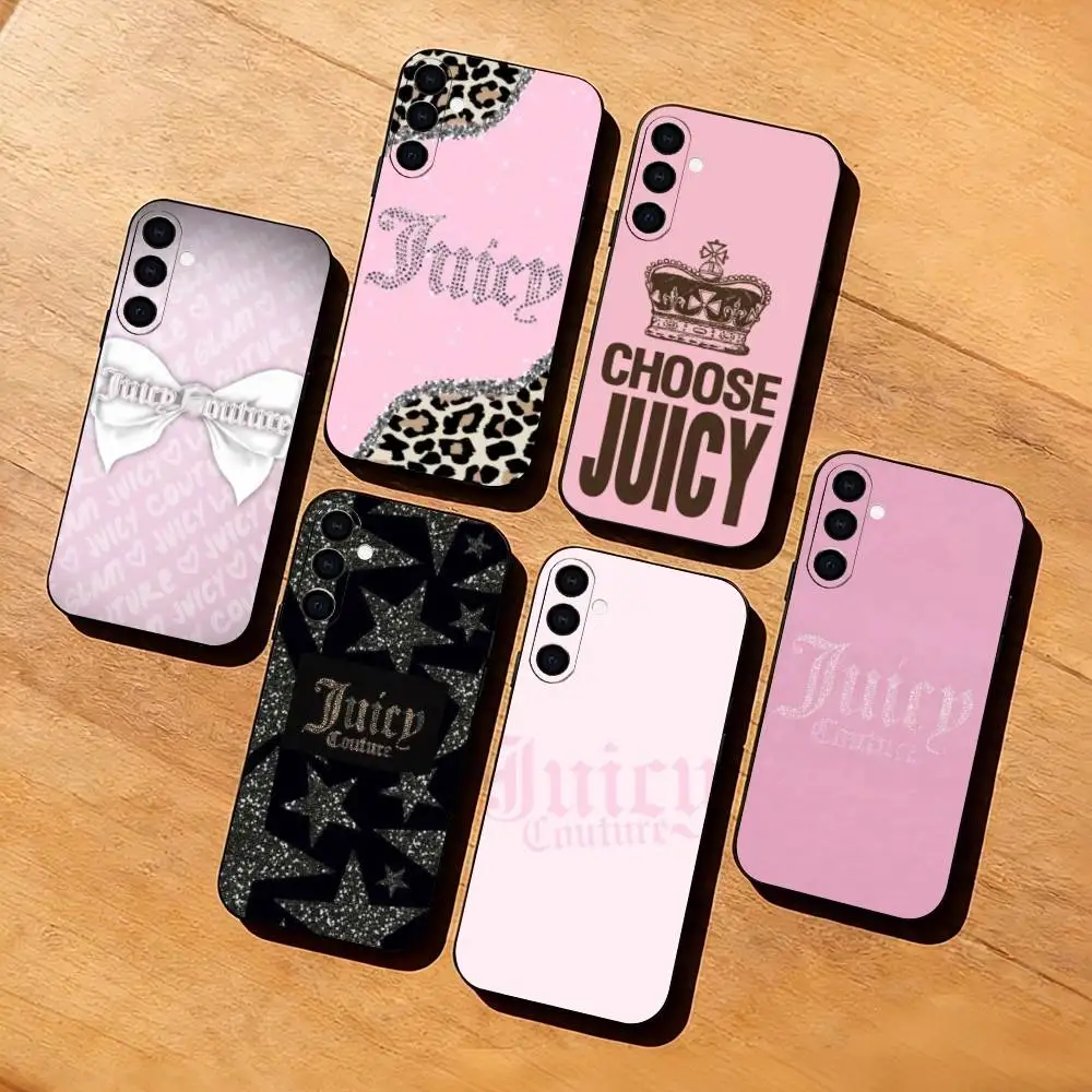 

Fashion brand J-Juicy C-Couture Phone Case For Samsung Galaxy A73,A72,A71,A70,A53,A52,A51,Soft Silicone Black Cover