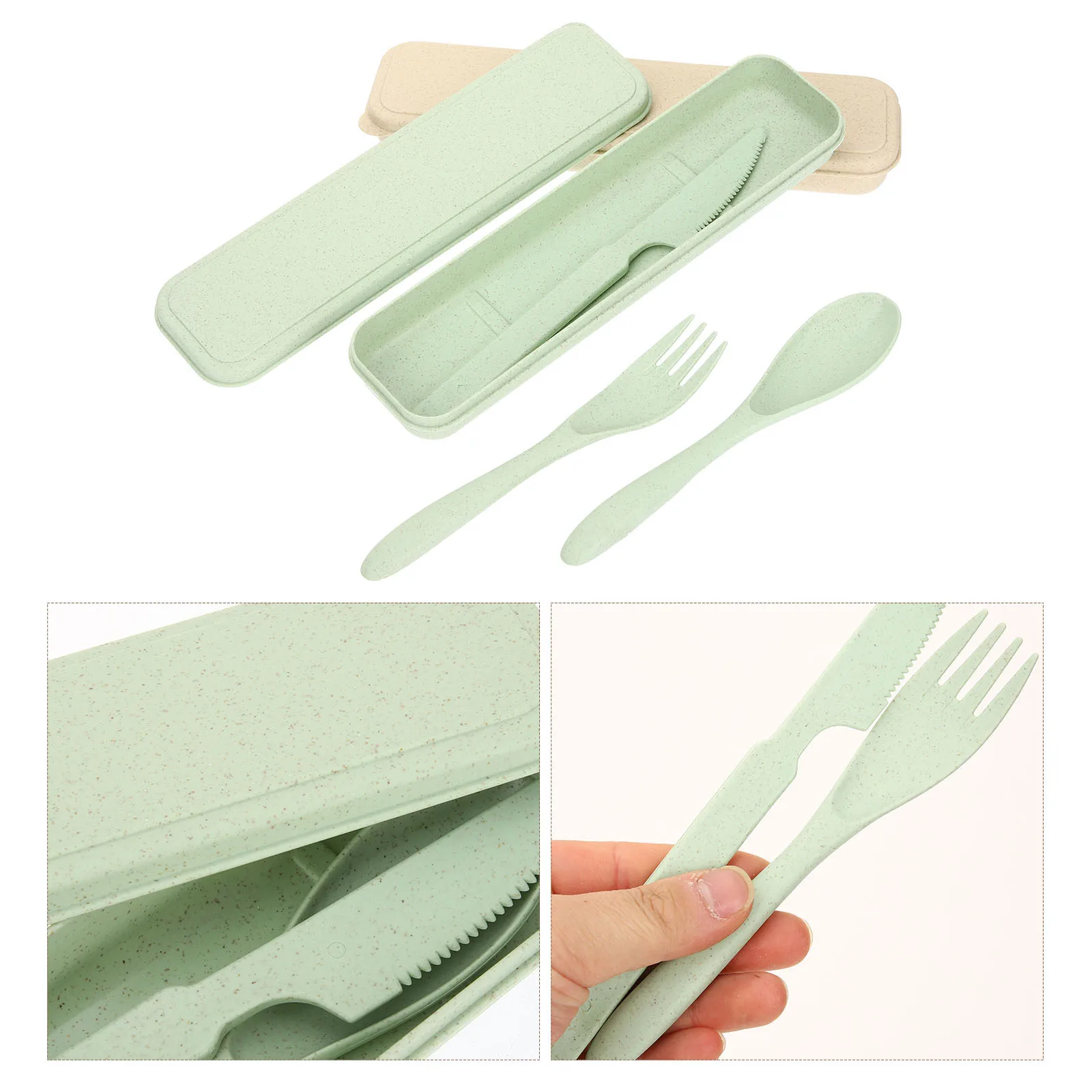 

2Sets Portable Tableware Set Premium Outdoor Cutlery Kit for Camping Traveling Hiking Picnic Kitchen Flatware Set
