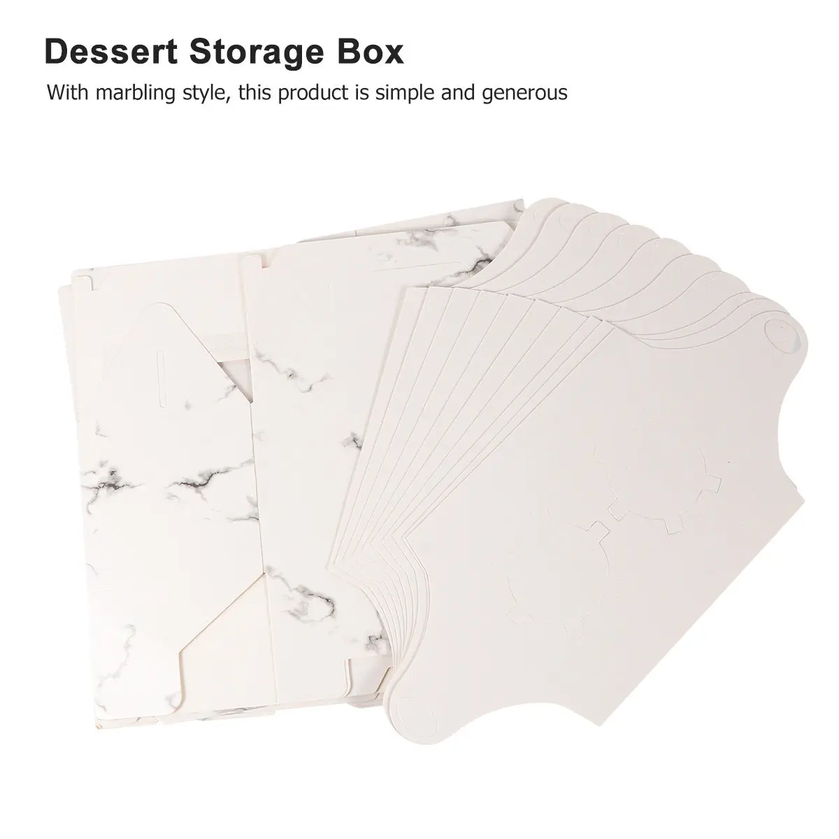 

10Pcs Marbling Style Cake Container Box Food Grade Paper Dessert Box for Cupcakes Muffins Cakes Packaging Wedding Birthday