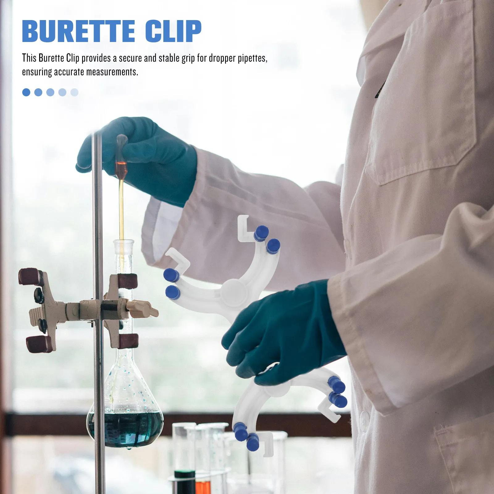 

Plastic Burette Clip Dual-Side Spring Loaded Titration Clamp Adjustable Laboratory Accessory Tube Clamp for Experiment and