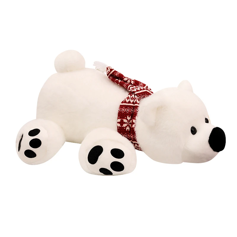 Cute Plush Stuffed Toy Polar Bear Doll Sleeping Partner Home Decoration Creative Soft Pillow Birthday Gift