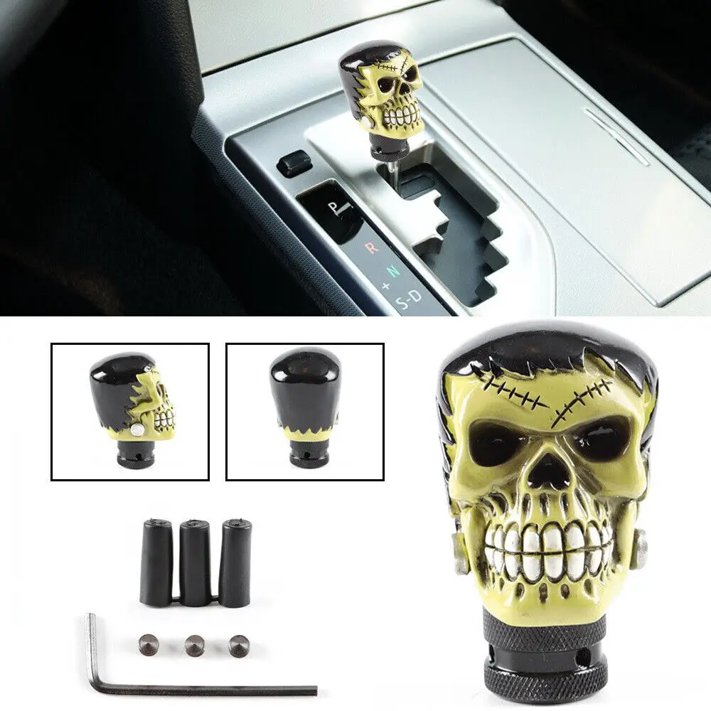 

Green Yellow Skull Head Ghost Shifter Knob Car Auto Manual Shift Gear Accessories