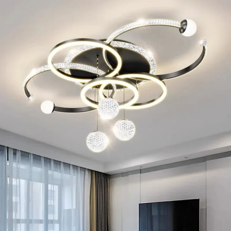 2026 Ceiling Chandelier Gold Black White Starry Sky Pendant Lamp LED Restaurant Lamp Villa Bedroom Interior Decoration