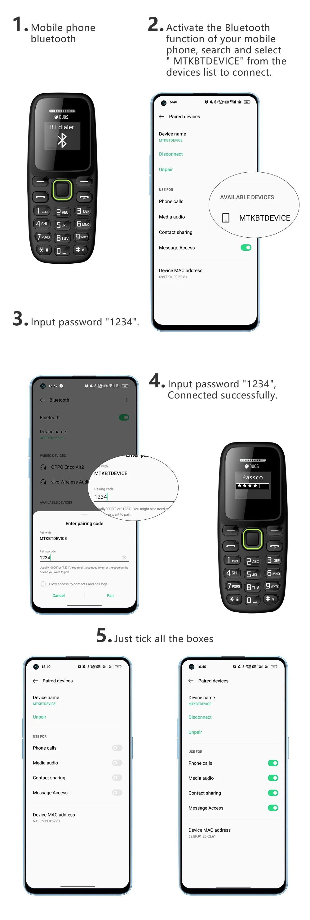 SERVO BM310 Mini Feature Mobile Phone Dual SIM Standby Call Recording Magic Voice Blacklist MP3 Player 2G Tiny Button Cellphones