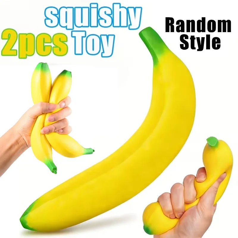 

1/2pcs Giant Banana Squishies Super Large Scented Fake Fruit Stress Buster Squeeze Toy for Adult Decompression Office Gift