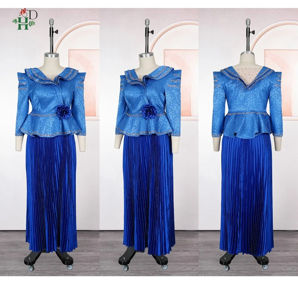 فساتين H & D الأفريقية للمرأة حجم كبير موضة جديدة Dashiki أنقرة حفل زفاف ثوب مسائي أنيق تركيا مطوي فستان ماكسي