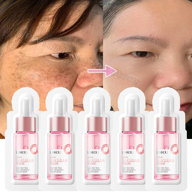 

Sakura Face Care Serum Smooth Wrinkle Face Lifting Facial Essence oil Moisturizer Whitening Brighten Korean Skin Care Products