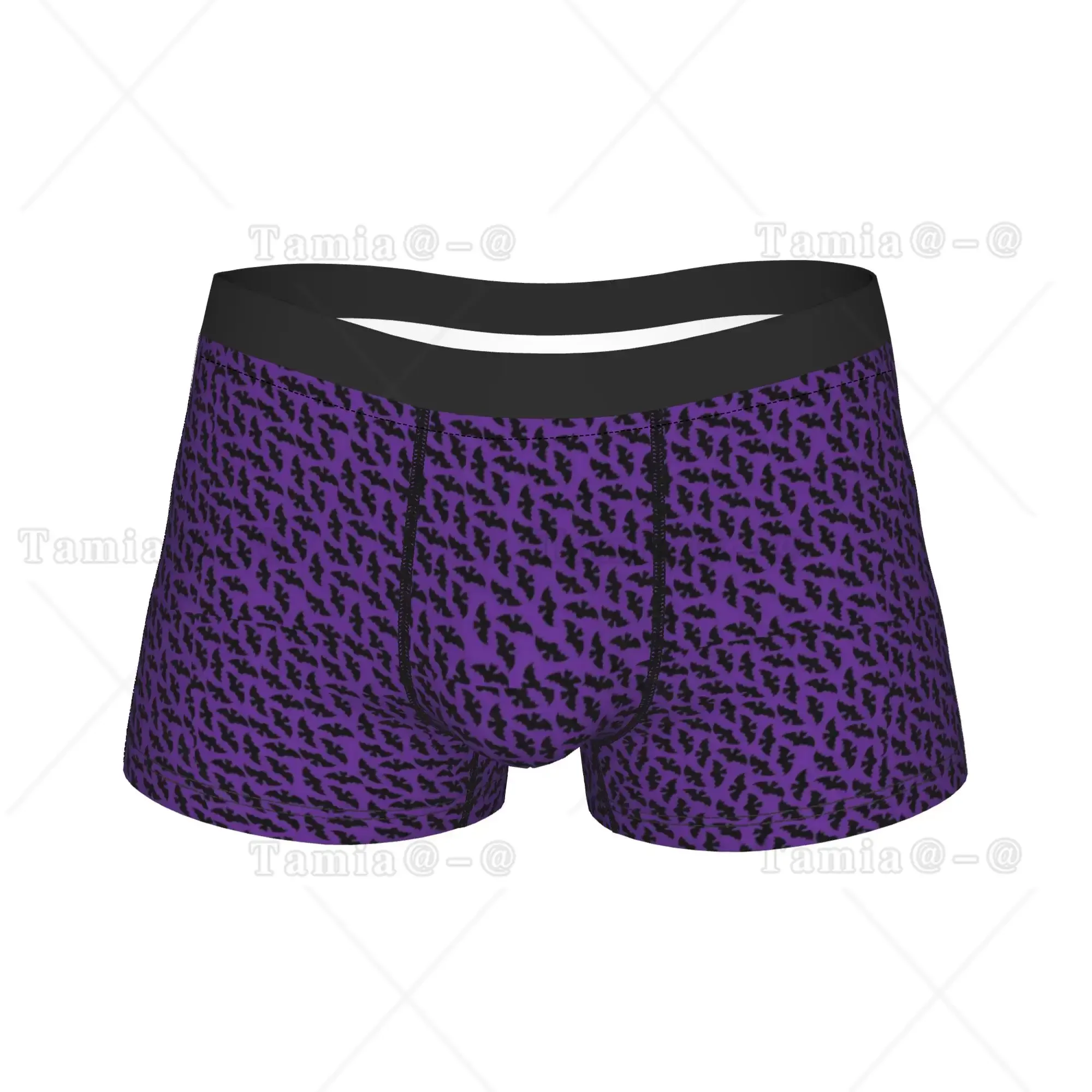 Dark Purple Geometric Abstract Texture Shorts Briefs  Underwear Quality Men Novelty Boxershorts Design Plus Size Underpants