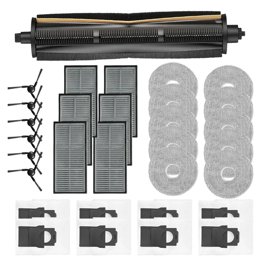 

1Set Vacuum Cleaner Replaces Parts For Mova-E40 Ultra Trouver-E40 Ultra Filters Mop Pads Side Brushes Dust Bags Trimming Brush