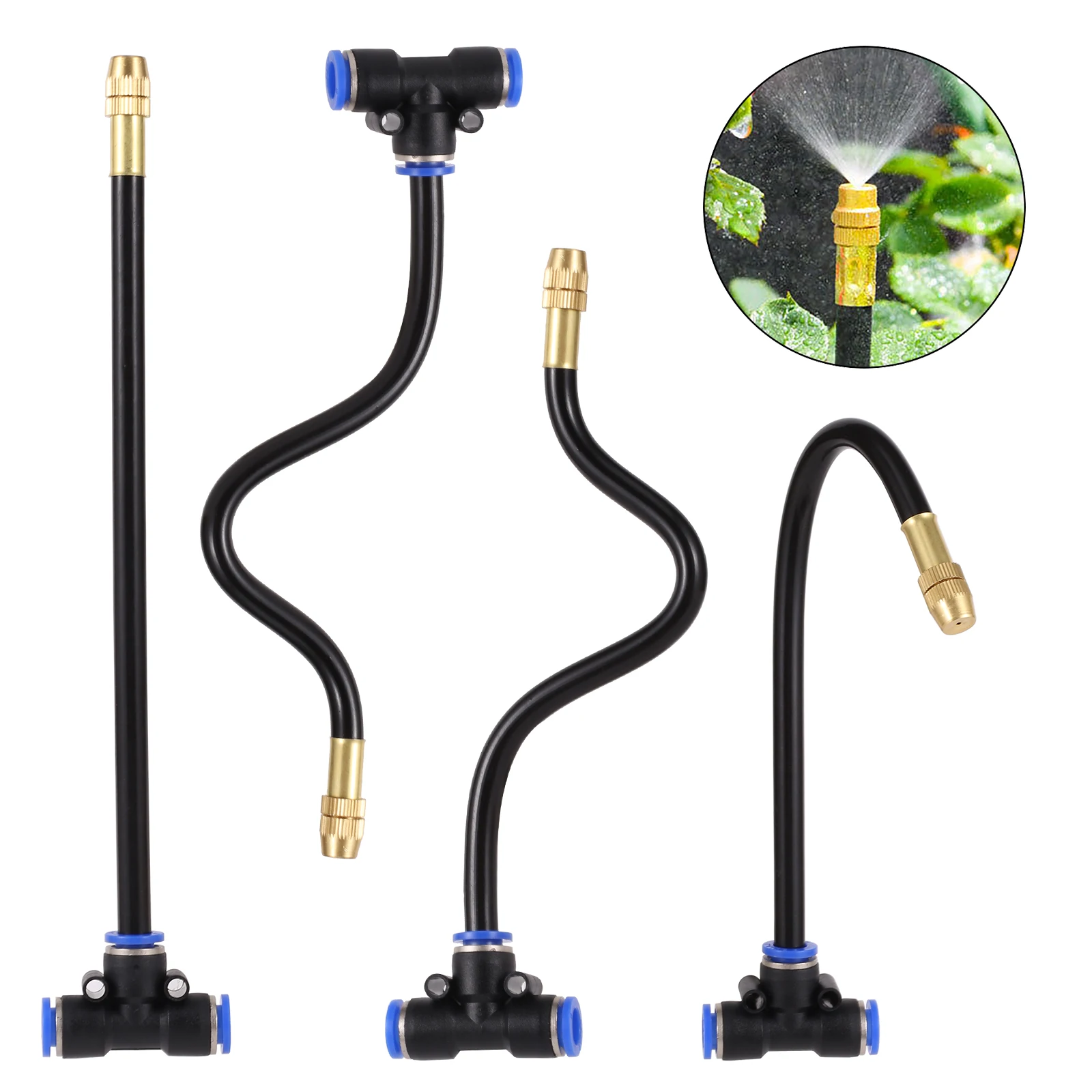 5-20m Universal Atomization Sprinkler Automatic Watering Kit Free Bending Copper Mist Nozzle 8mm Tee Elbow Connector Water Timer