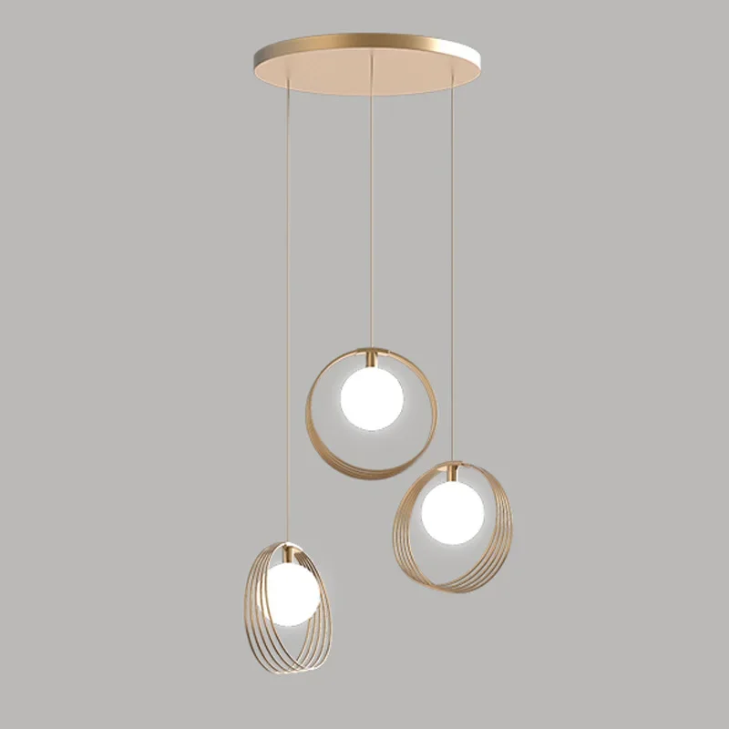 

Restaurant light chandelier three head light luxury Nordic modern minimalist bar creative and personalized small chandeli